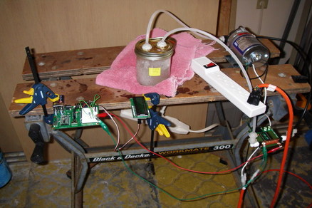 Photo showing experimental setup for analysis of NO3/NO2
