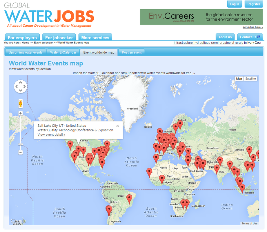 Picture of World Water Events Map