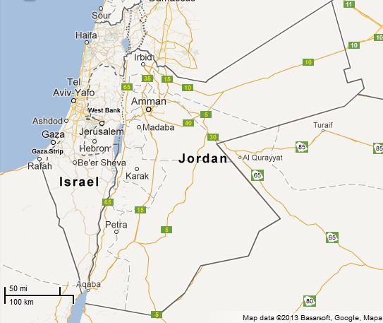 Picture: Map of Jordan