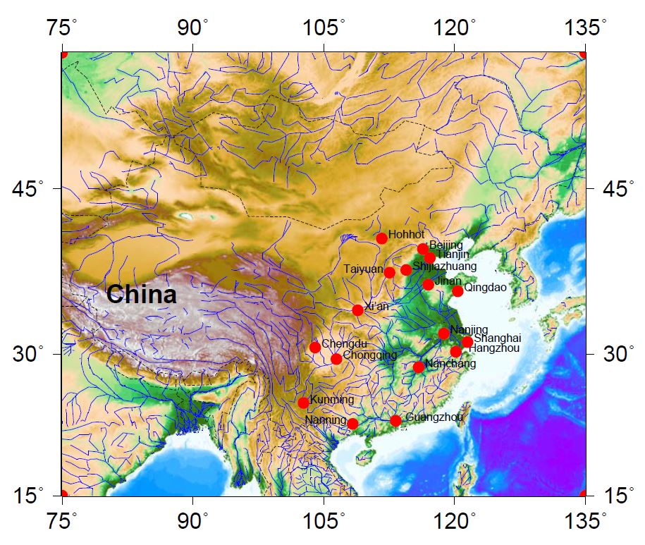 China location map