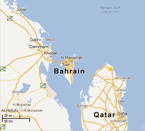 Picture: Map of Bahrain