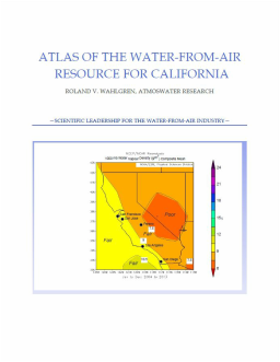 Picture of the cover: Atlas of the Water-from-air Resource for California