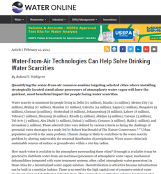 Picture of first page of article, Water-From-Air Technologies Can Help Solve Drinking Water Scarcities