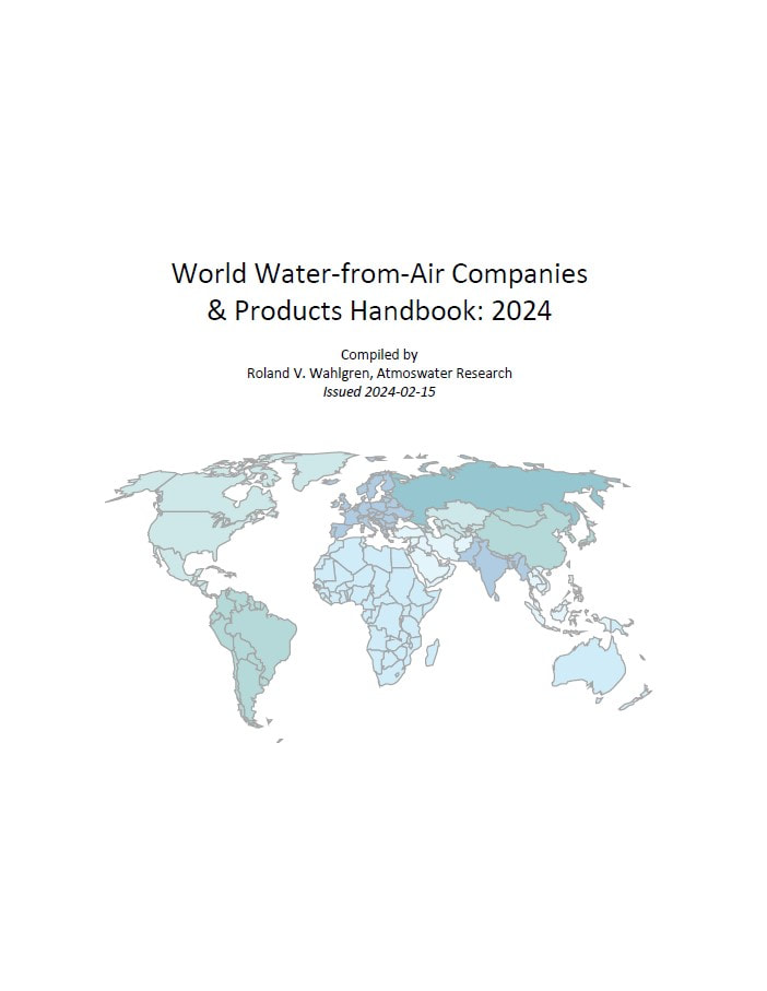 Cover image of World Water-from-Air Companies & Products Handbook: 2024